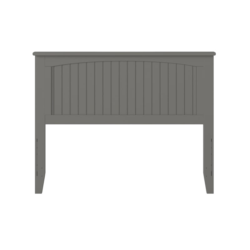Leo & Lacey Modern Wood Full Panel Headboard with Turbo Charger in Gray