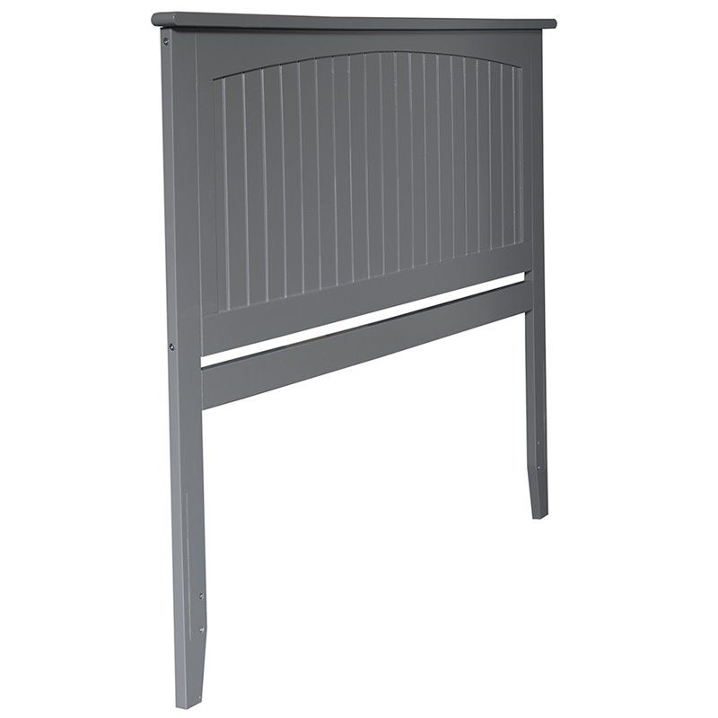 Leo & Lacey Modern Wood Queen Panel Headboard with Turbo Charger in Gray