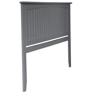 Leo & Lacey Modern Wood Queen Panel Headboard with Turbo Charger in Gray