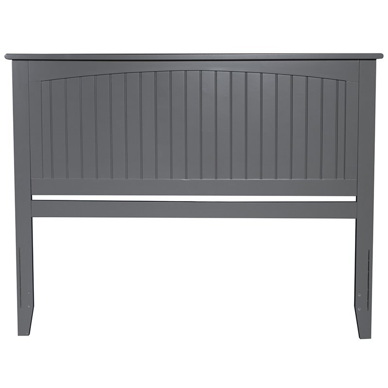 Leo & Lacey Modern Wood Queen Panel Headboard with Turbo Charger in Gray