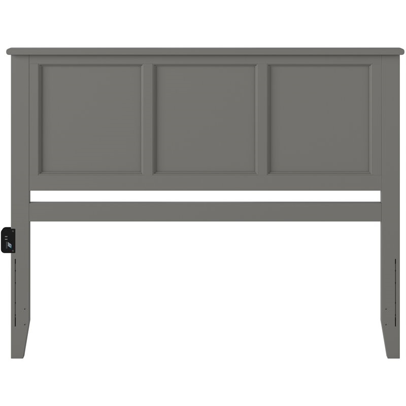 Leo & Lacey Madison Queen Solid Wood Panel Headboard in Grey