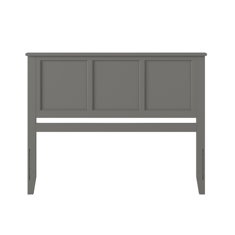 Leo & Lacey Contemporary Queen Solid Wood Panel Headboard in Grey