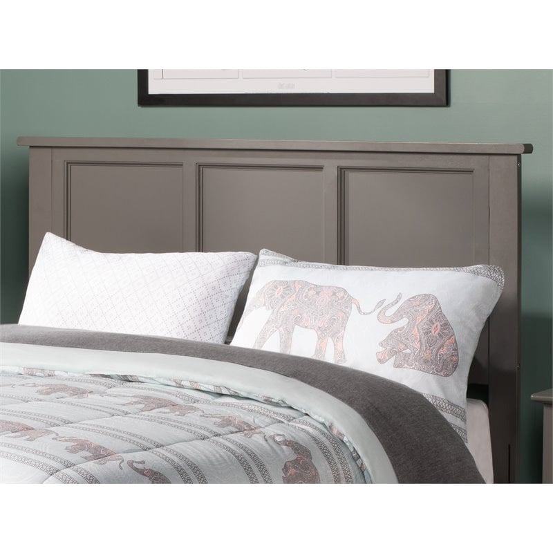 Leo & Lacey Madison King Solid Wood Panel Headboard in Grey