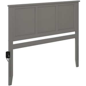 Leo & Lacey Madison King Solid Wood Panel Headboard in Grey