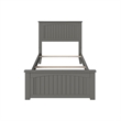 Leo & Lacey Solid Wood Twin XL Platform Bed with USB Charging Station in Gray