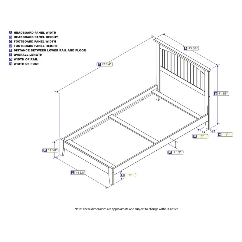 Leo & Lacey Solid Wood Twin Panel Bed with USB Charging Station in Gray