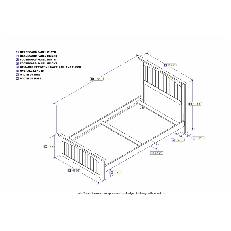 Leo & Lacey Solid Wood Twin Traditional Bed with Matching Foot Board in Gray