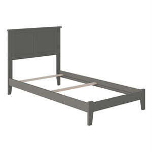 Leo & Lacey Madison Twin XL Solid Wood Foundation Bed in Grey