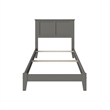 Leo & Lacey Madison Twin XL Solid Wood Foundation Bed in Grey