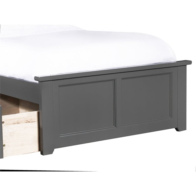 Leo & Lacey Madison Twin XL Platform Bed  & Storage Drawers in Grey