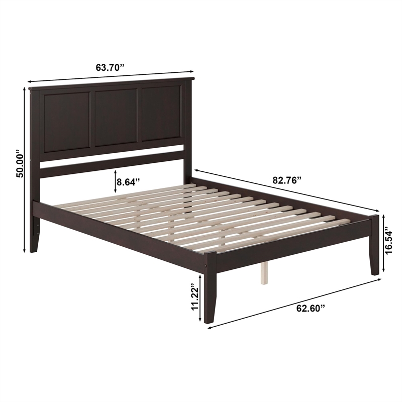 Leo & Lacey Madison Twin Solid Wood Platform Bed in Grey