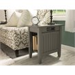 Leo & Lacey Traditional Wood Side Table with Charger in Gray