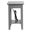 Leo & Lacey Traditional Wood Side Table with Charger in Gray