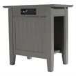 Leo & Lacey Traditional Wood Side Table with Charger in Gray