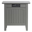 Leo & Lacey Traditional Wood Side Table with Charger in Gray