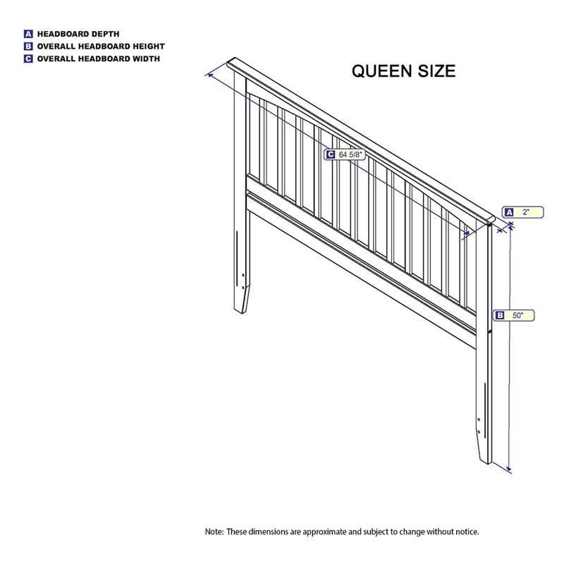 Leo & Lacey Mission Queen Wood Headboard in Grey