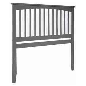 Leo & Lacey Mission Queen Wood Headboard in Grey