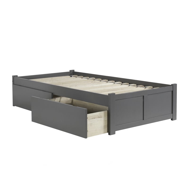 Leo Lacey Twin Xl Platform Bed With, Twin Xl Bed Frame With Storage Canada