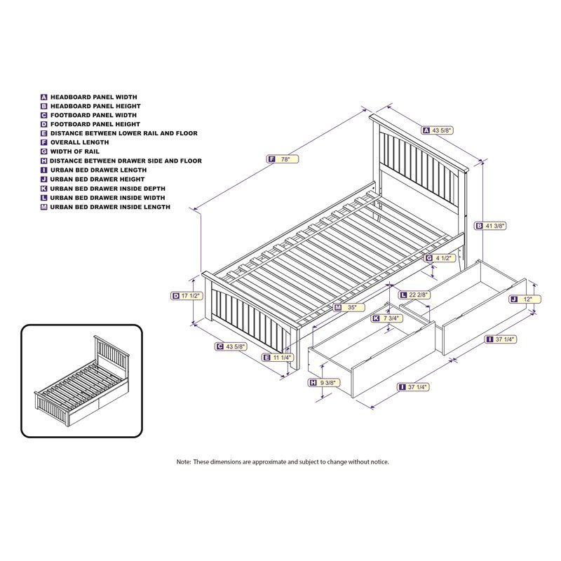 Leo Lacey Twin Xl Platform Bed With Matching Foot Board With 2