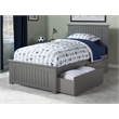 Leo & Lacey Twin Platform Bed with Footboard and 2 Urban Bed Drawers in Gray