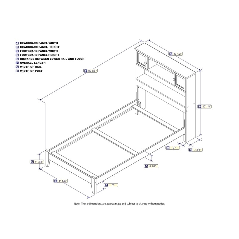 Leo & Lacey 2-Shelf Traditional Solid Wood Twin XL Bed in Gray