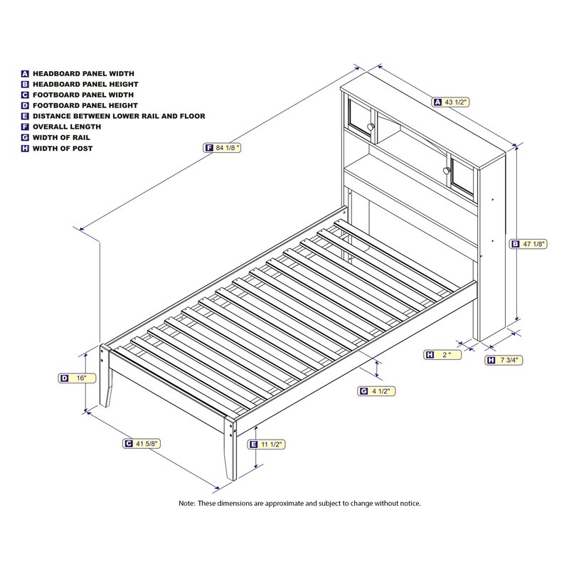 Leo & Lacey Modern Wood Twin Platform Bed with Open Foot Board in Gray