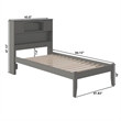 Leo & Lacey Modern Wood Twin Platform Bed with Open Foot Board in Gray