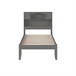 Leo & Lacey Modern Wood Twin Platform Bed with Open Foot Board in Gray