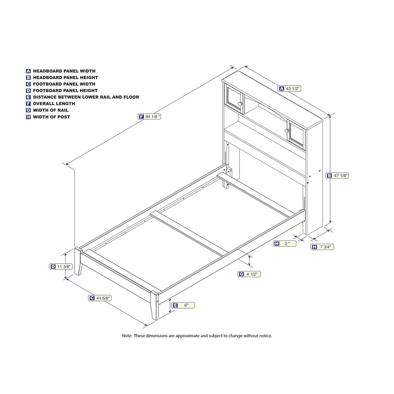 Leo & Lacey 2-Shelf Traditional Wood Twin Traditional Bed in Gray