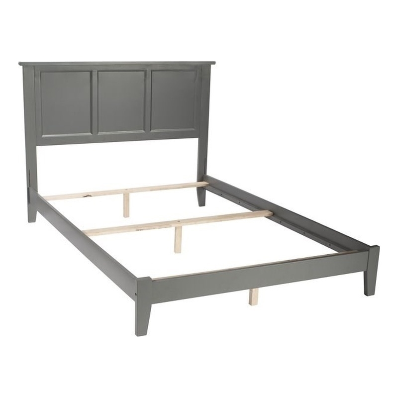 Leo & Lacey Madison Full Solid Wood Foundation Bed in Grey