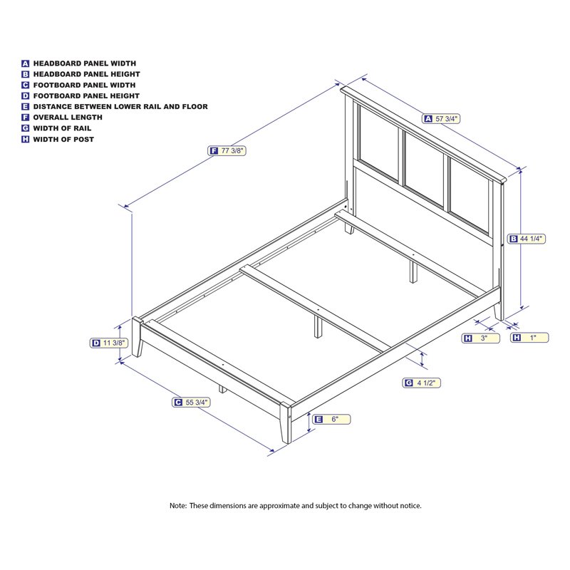 Leo & Lacey Madison Full Solid Wood Foundation Bed in Grey