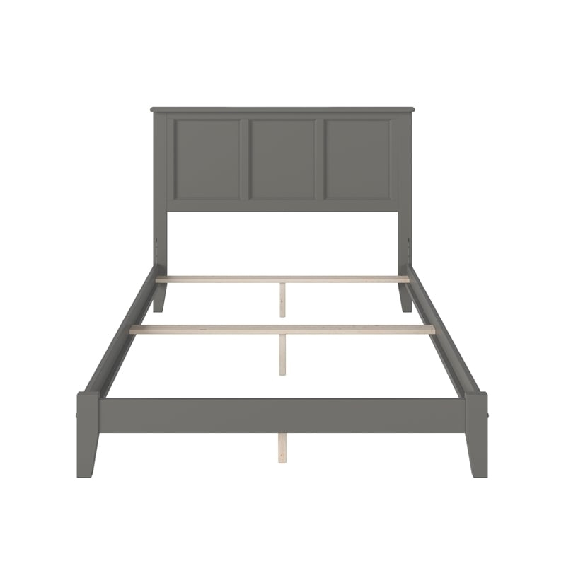 Leo & Lacey Madison Full Solid Wood Foundation Bed in Grey