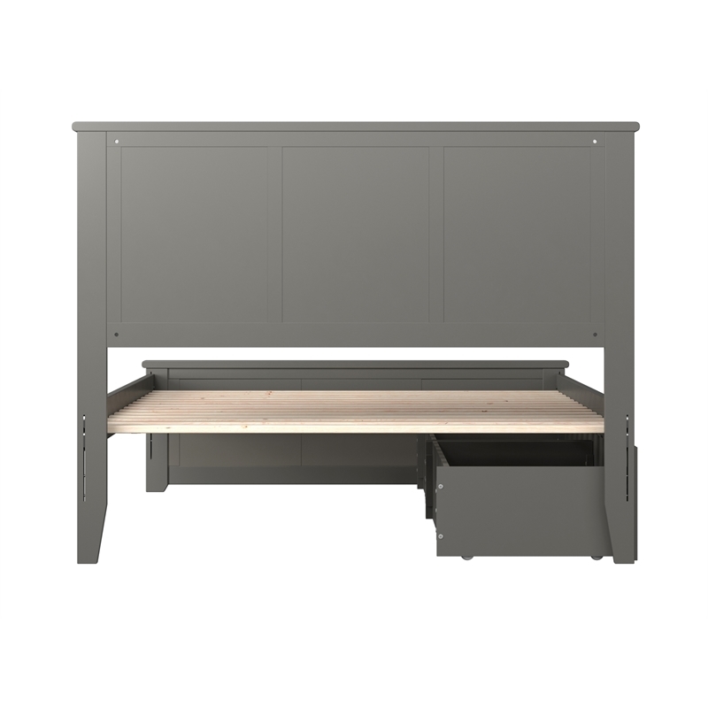 Leo & Lacey Madison Full Platform Bed  and Storage Drawers in Grey