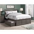 Leo & Lacey Madison Full Platform Bed  and Storage Drawers in Grey