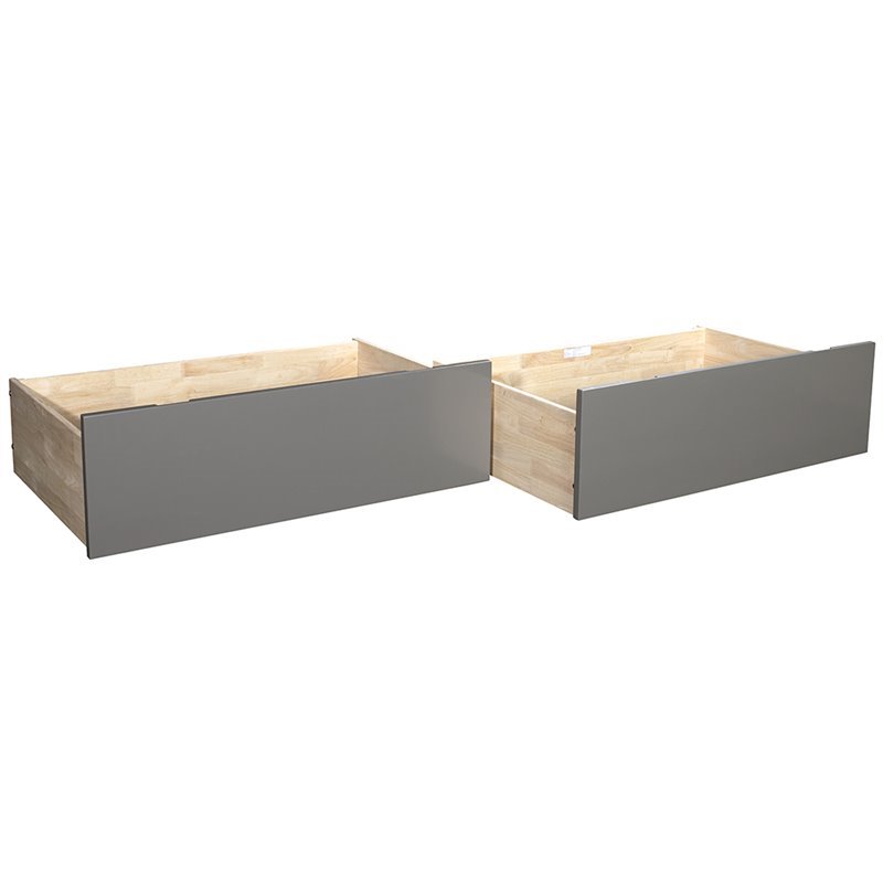 Leo & Lacey Twin Full Bed Drawer in Gray (Set of 2)