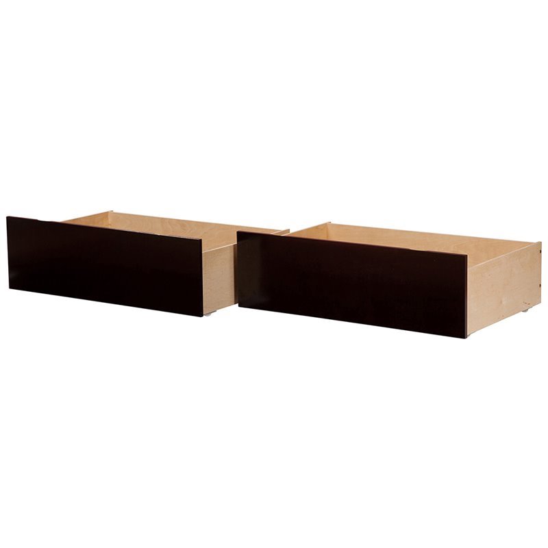 Leo & Lacey Queen King Bed Drawer in Espresso (Set of 2)