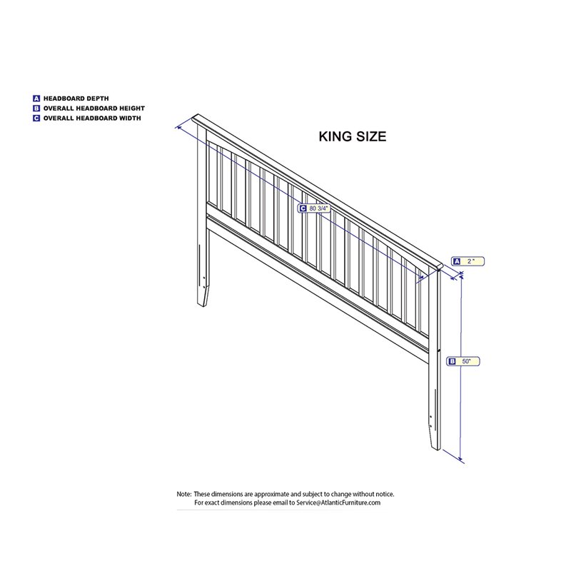 Leo & Lacey Mission King Wood Headboard in White