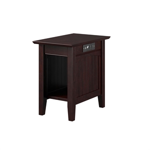 Leo & Lacey 14&quot Solid Wood Charger End Table in Espresso