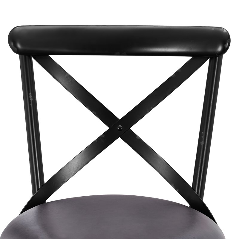 Home Fare Distressed Antique Black Metal Swivel Barstool Ds D075 Home Fare Distressed Antique Black Metal Swivel Barstool