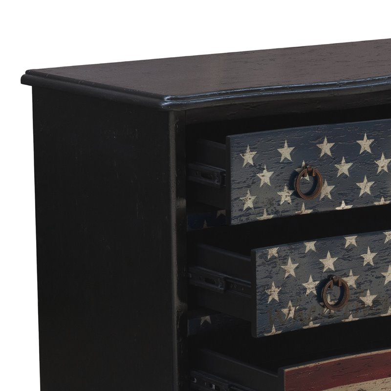 Home Fare American Flag Drawer Storage Chest With Eric Church