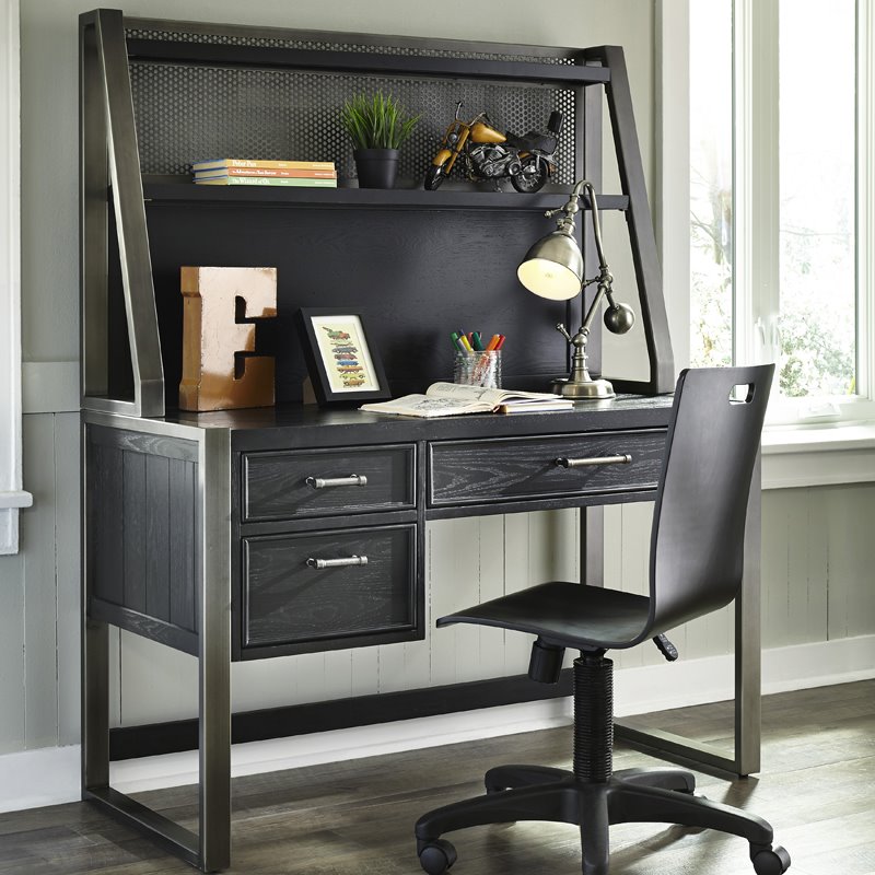 Home Fare Graphite Youth Desk with Hutch and Chair 8942BRK13