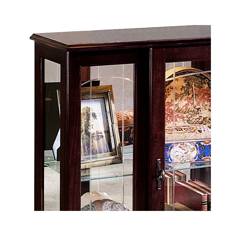 Ridgewood Cherry Mirrored Curio Console in Brown Finish by Pulaski Furniture