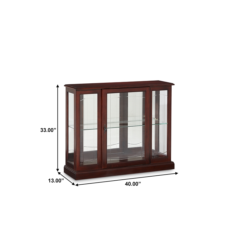 Ridgewood Cherry Mirrored Curio Console in Brown Finish by Pulaski Furniture
