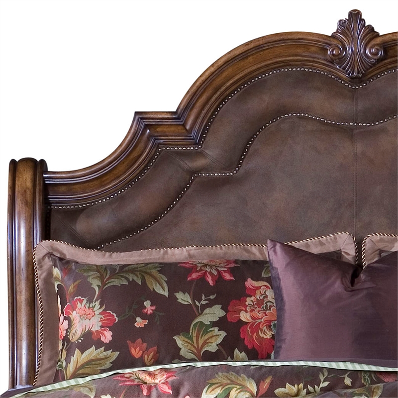 San Mateo Solid Wood King Bed in Mahogany Brown by Pulaski Furniture