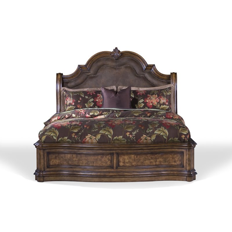 San Mateo Solid Wood King Bed in Mahogany Brown by Pulaski Furniture