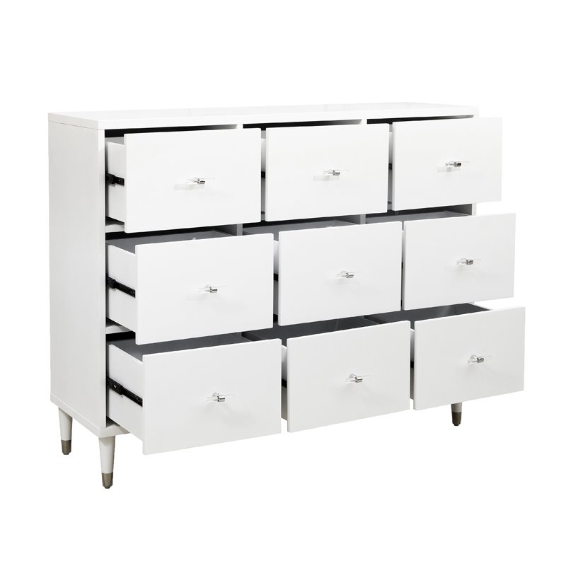 Home Fare Modern White Nine Drawer Chest D204 054