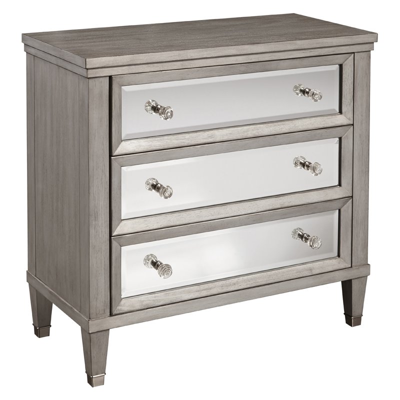 Home Fare Modern Three Drawer Mirrored Front Chest Ds D199 006
