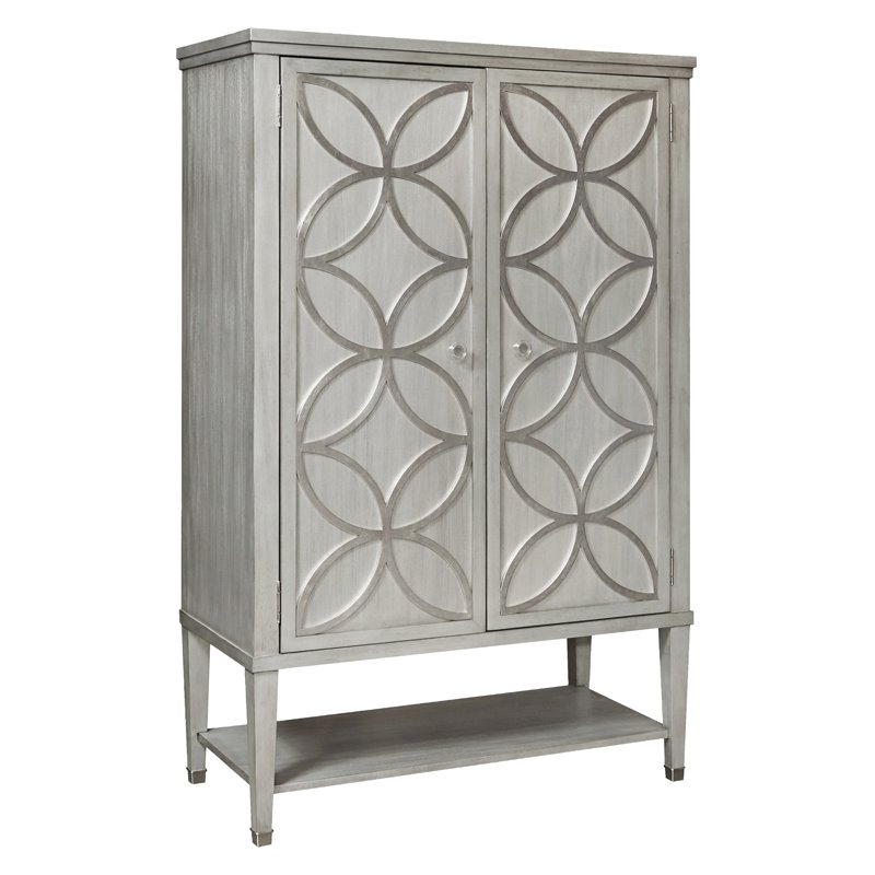 Home Fare Modern Storage Door Chest With Carved Silver Leaf Overlay Home Fare Modern Storage Door Chest With Carved Silver Leaf Overlay D199 007
