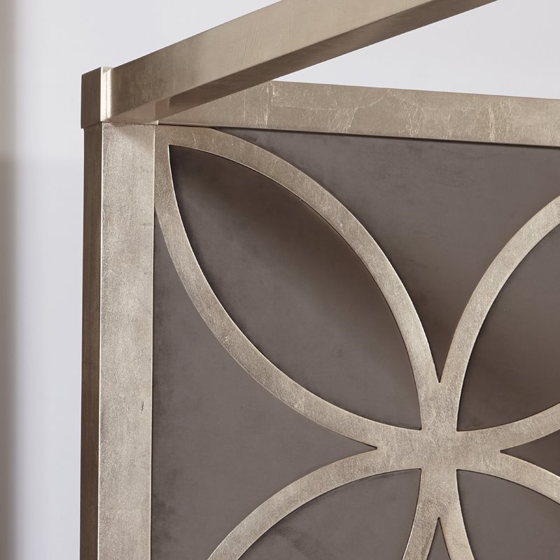 Home Fare Velvet Quatrefoil Queen Canopy Bed D199 Br K3 Home Fare Velvet Quatrefoil Queen Canopy Bed