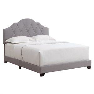 home fare upholstered camelback queen bed